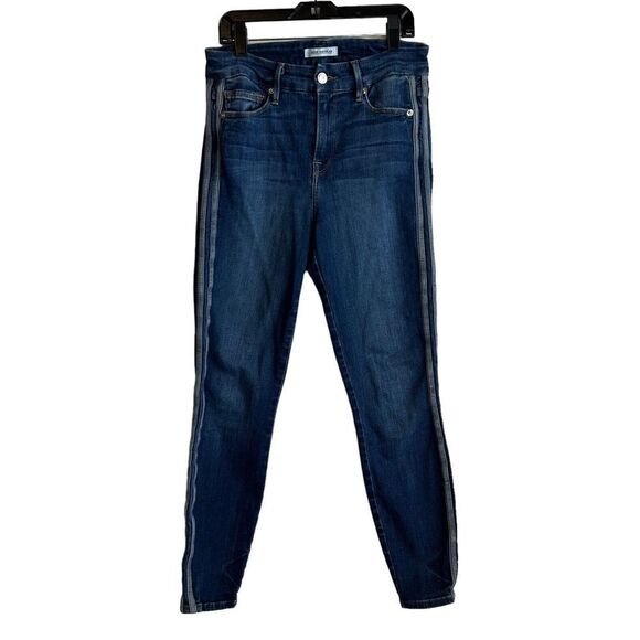 Good American Good Legs Jeans Size 2/26 Side Stripes Dark Wash Denim GLCA899T - Picture 1 of 6